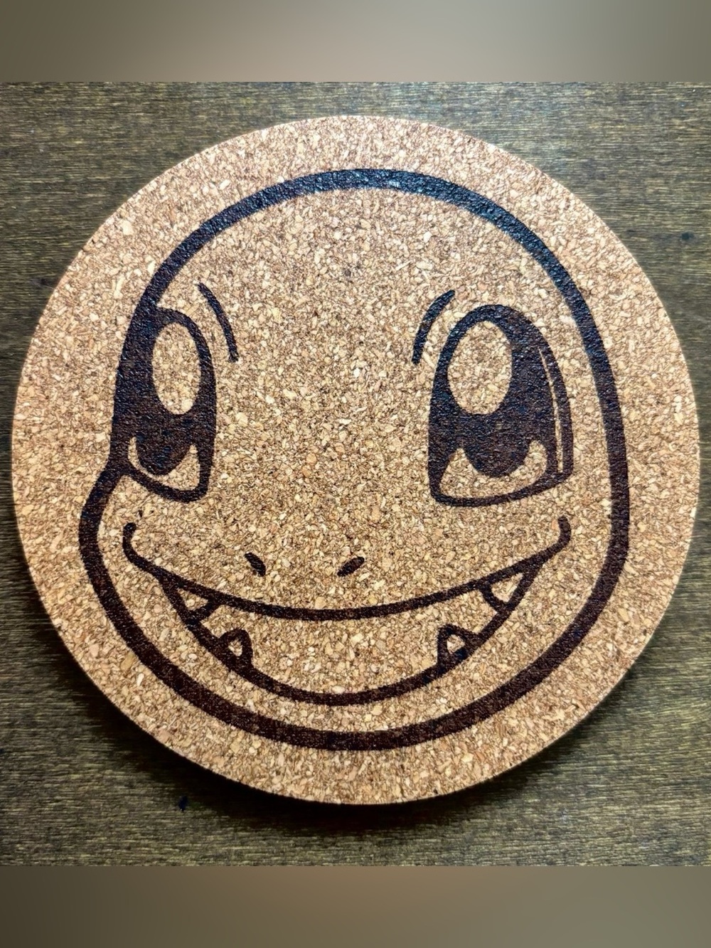 Pokemon Charmander Face Laser Engraved Cork Coaster